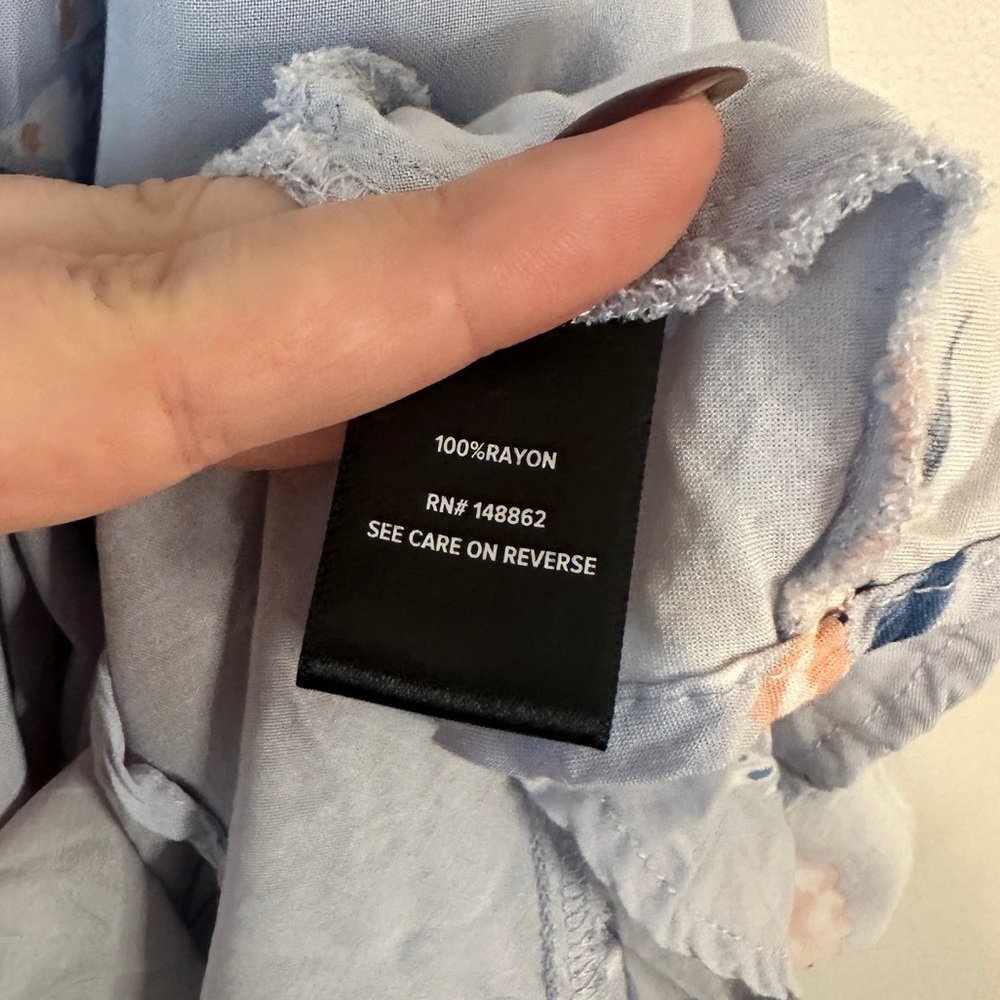 Torrid Women’s Size 1 (14/16) Faux Wrap Ruffle Midi Floral Blue Dress Sleeveless - Picture 6 of 7